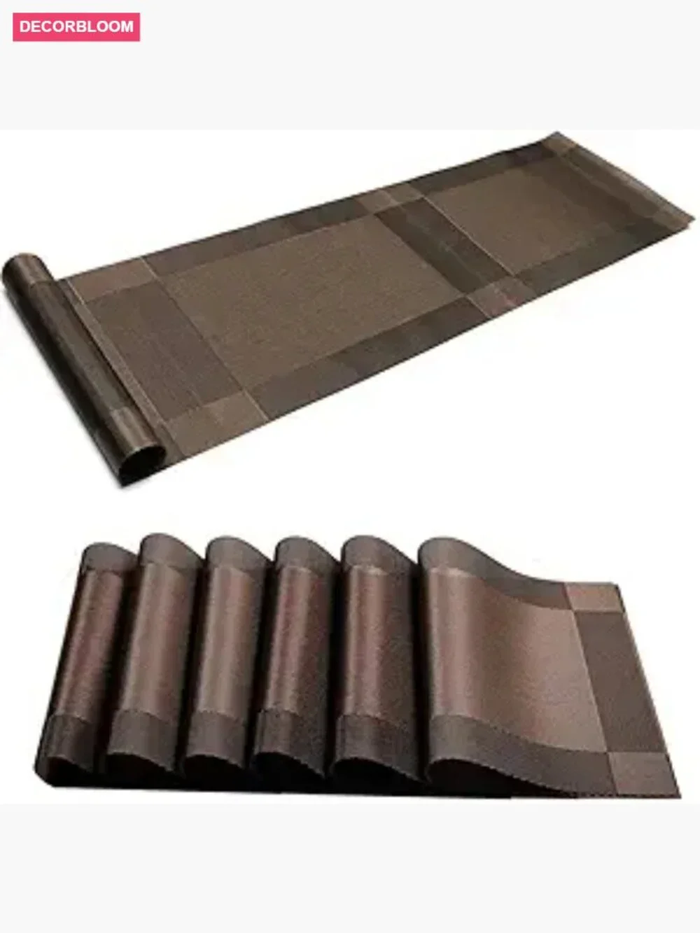 Washable PVC Placemats Set of 6 with Table Runner